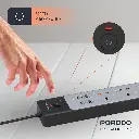 Porodo 3AC | 45W | 300W Power Strip - Black