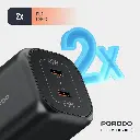 Porodo Dual USB-C Quick Charger - Black
