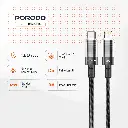 Porodo Transparent Shell USB-C To Lightning Cable - Black