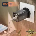 Porodo 65W Triple Output Quick Wall Charger - Black