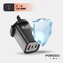 Porodo 65W Triple Output Quick Wall Charger - Black