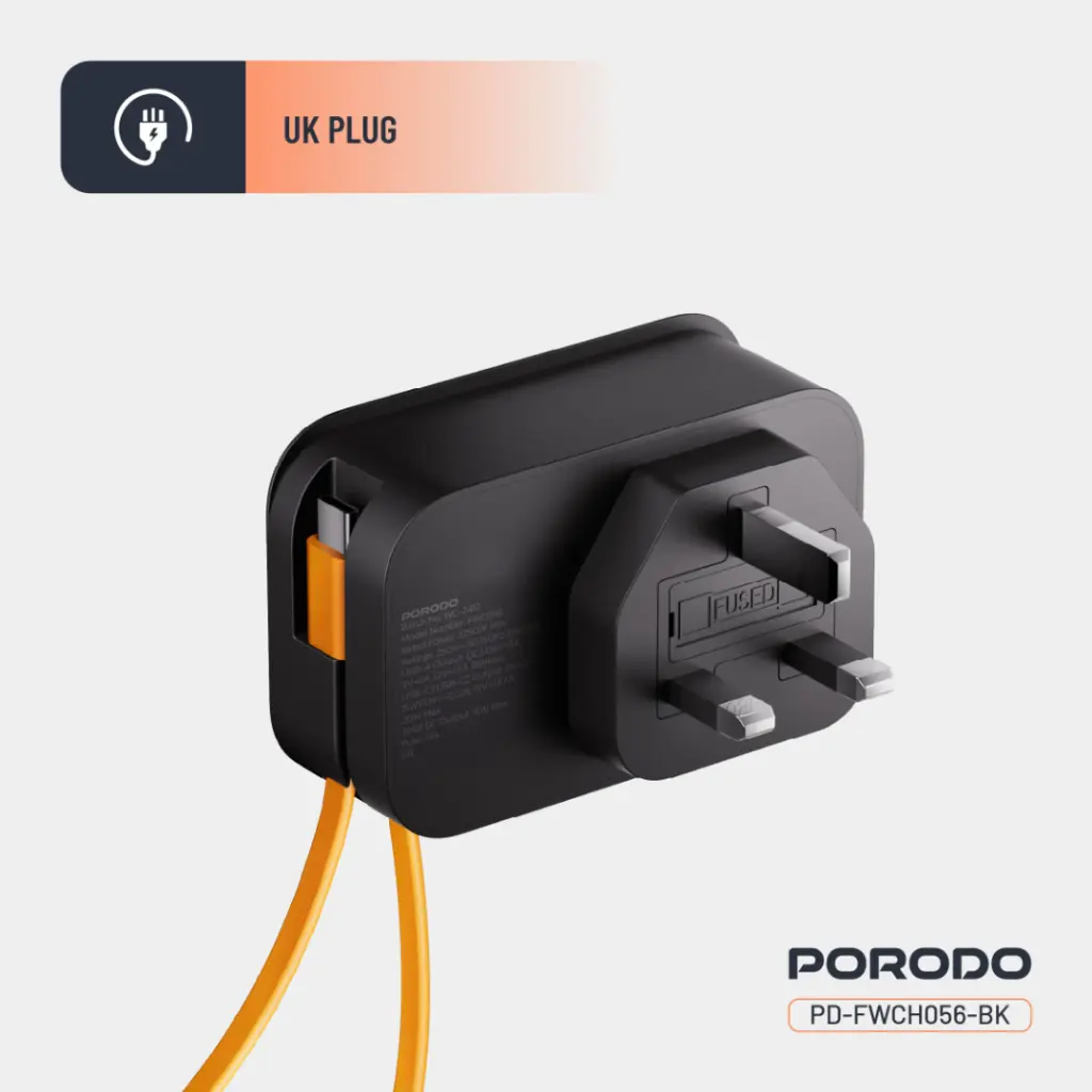 Porodo Universal Wall Sockets - Black