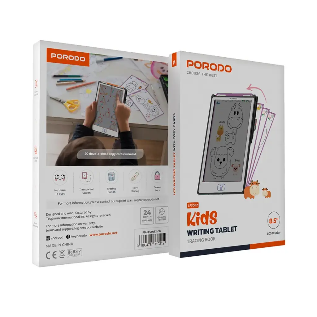 Porodo Kids Writing Tablet - Black