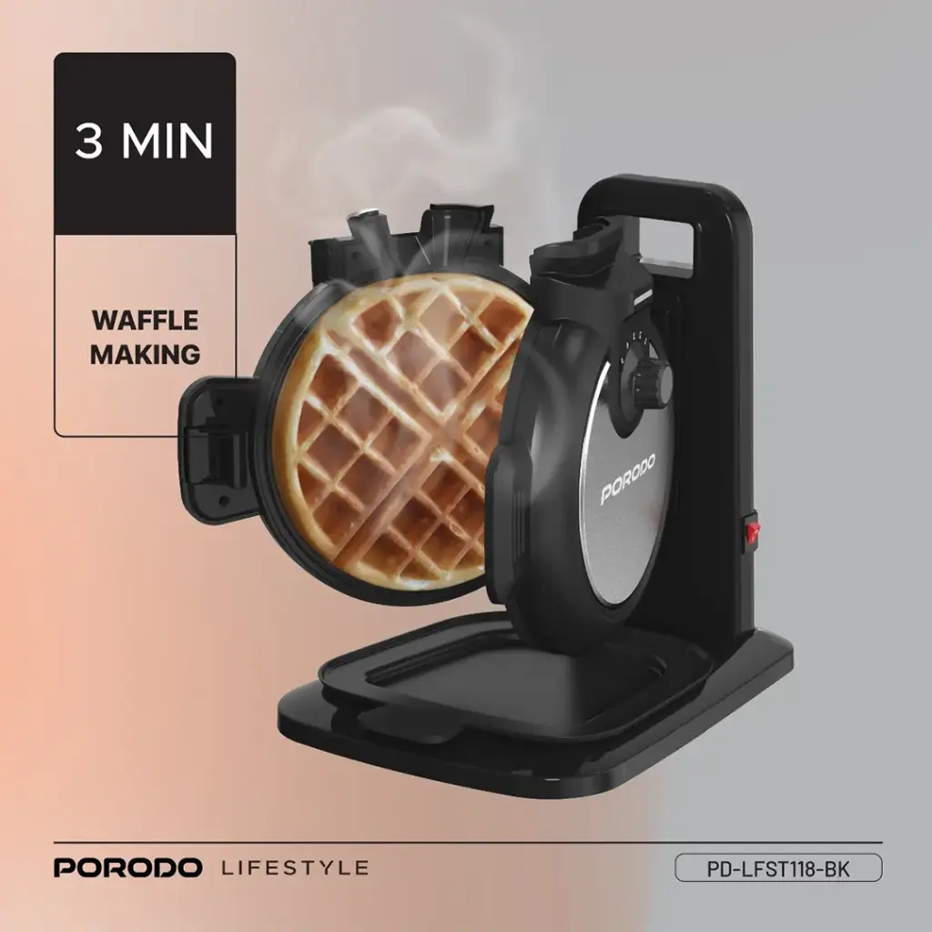 Porodo Lifestyle Vertical Waffle Maker - Black