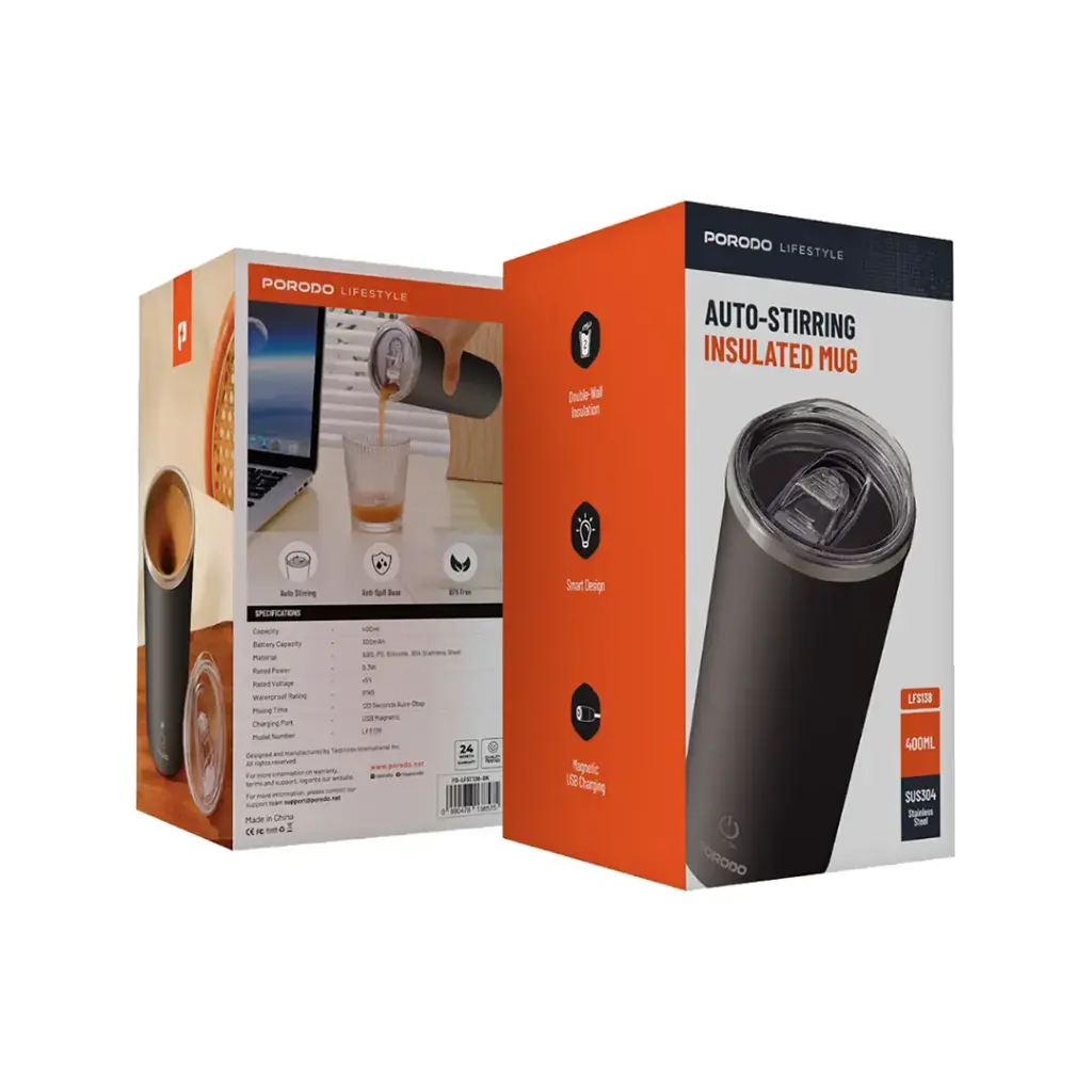 Porodo Lifestyle Auto-Stirring Insulated Mug