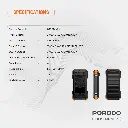Porodo Power Bank 20000mAh 4-Panel Solar - Black