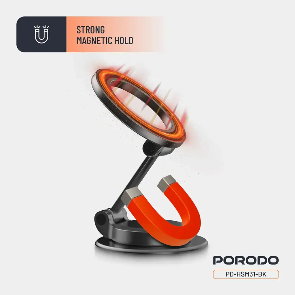 Porodo Maglock MagSafe Phone Mount - Black 