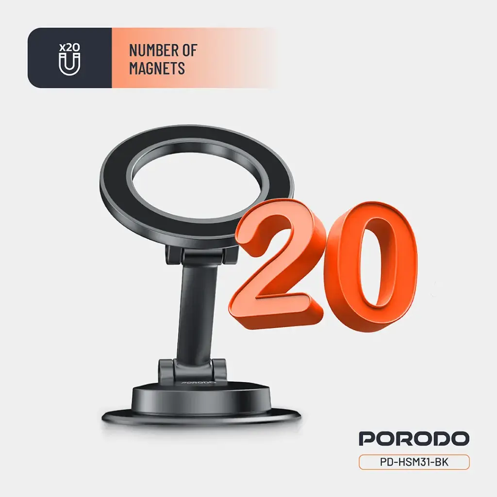 Porodo Maglock MagSafe Phone Mount - Black 