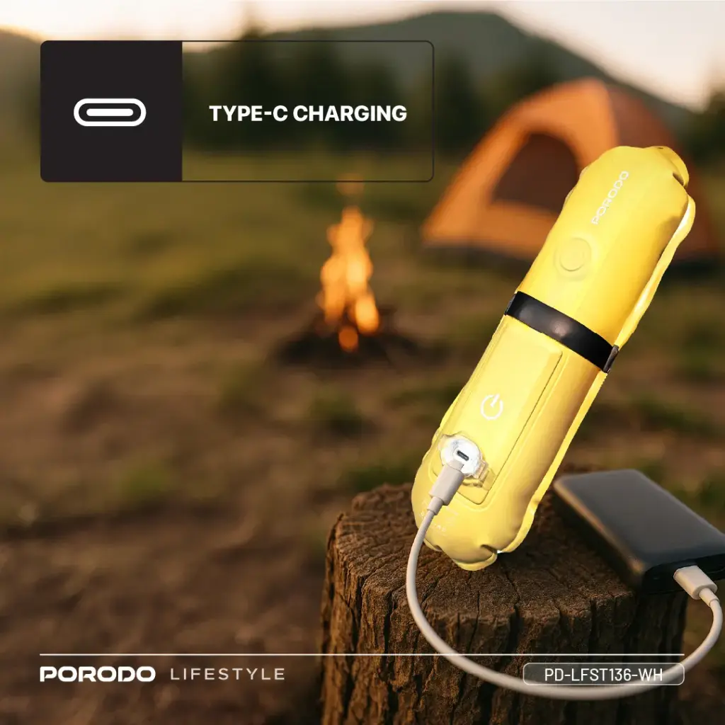 Porodo Lifestyle Inflatable Outdoor Magnetic Tube Light - White
