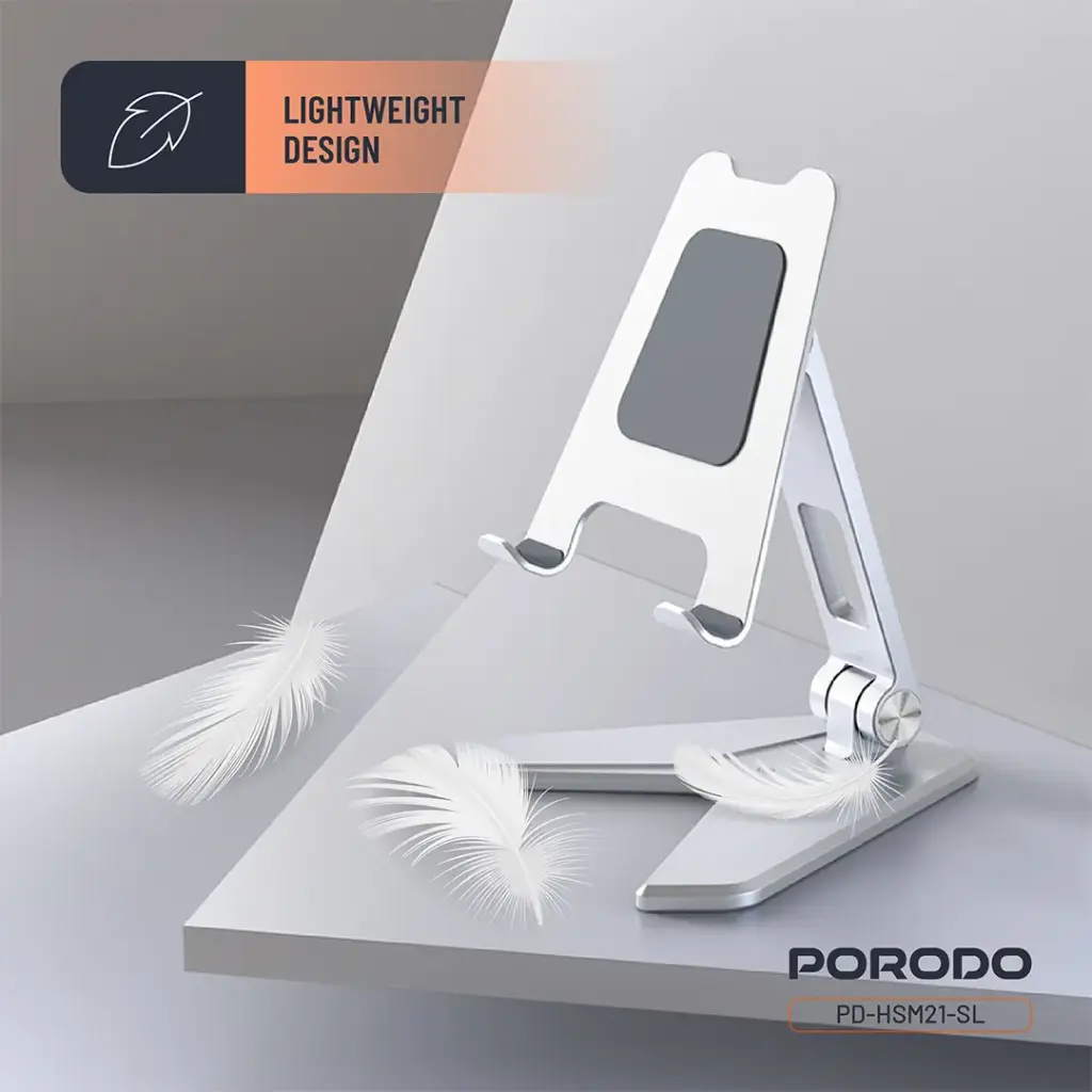 Porodo Aluminum Alloy Mobile Stand - Silver