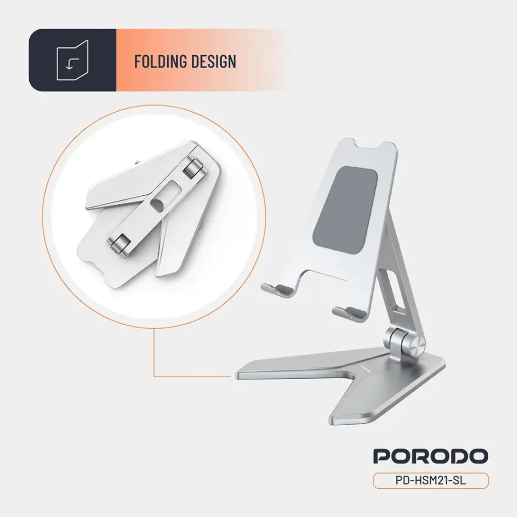 Porodo Aluminum Alloy Mobile Stand - Silver