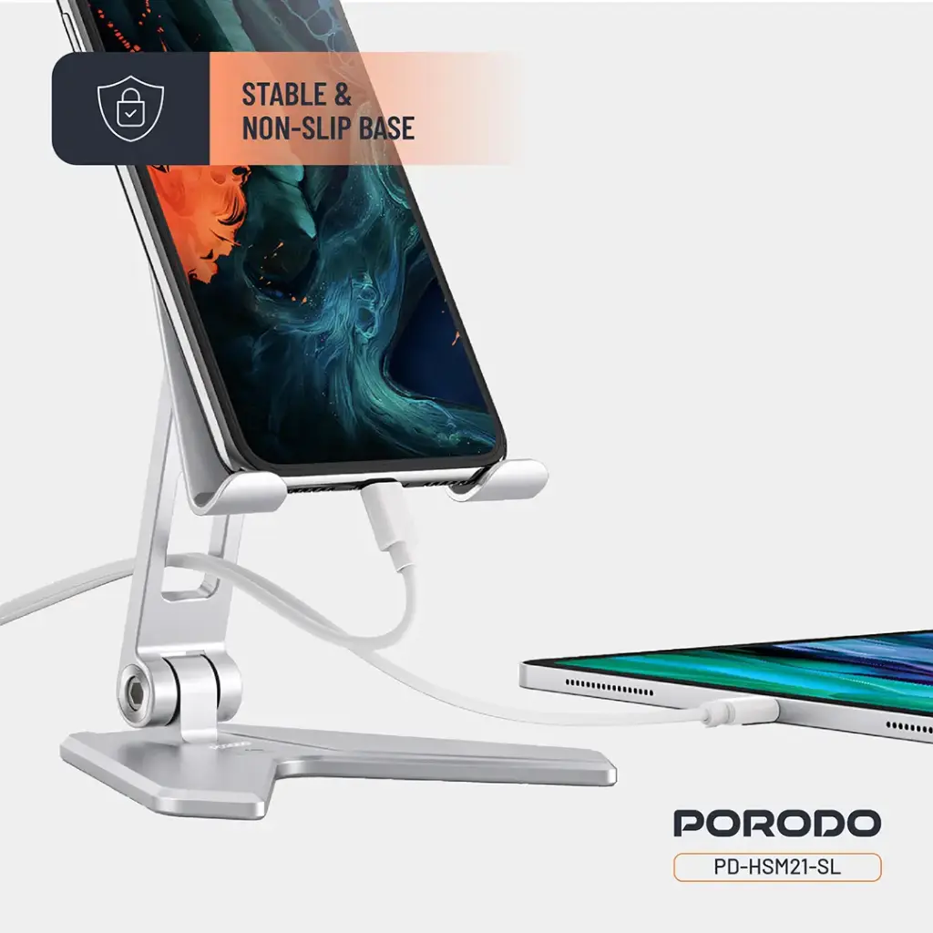 Porodo Aluminum Alloy Mobile Stand - Silver