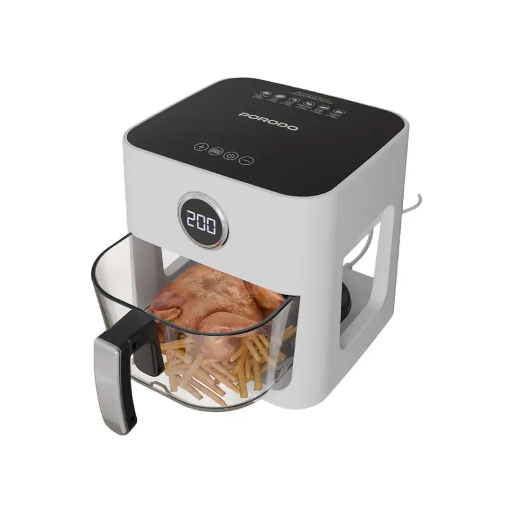 Porodo Lifestyle 5L Glass Pot Air Fryer - White