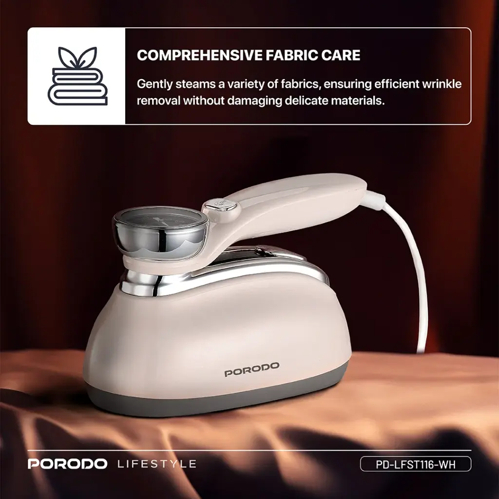 Porodo Lifestyle Retro Thermometer Steam & Heat Iron - White