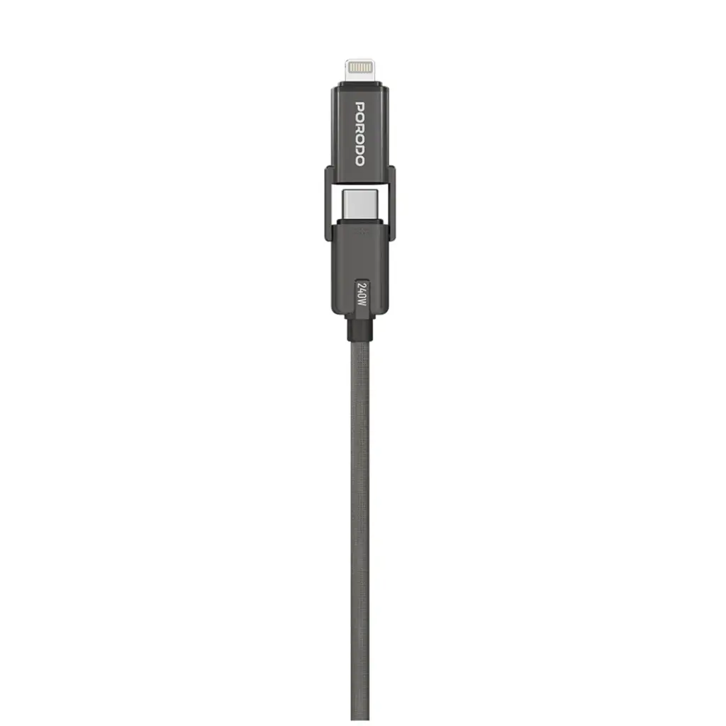 Porodo 4-In-1 Braided High-Speed Charging Cable