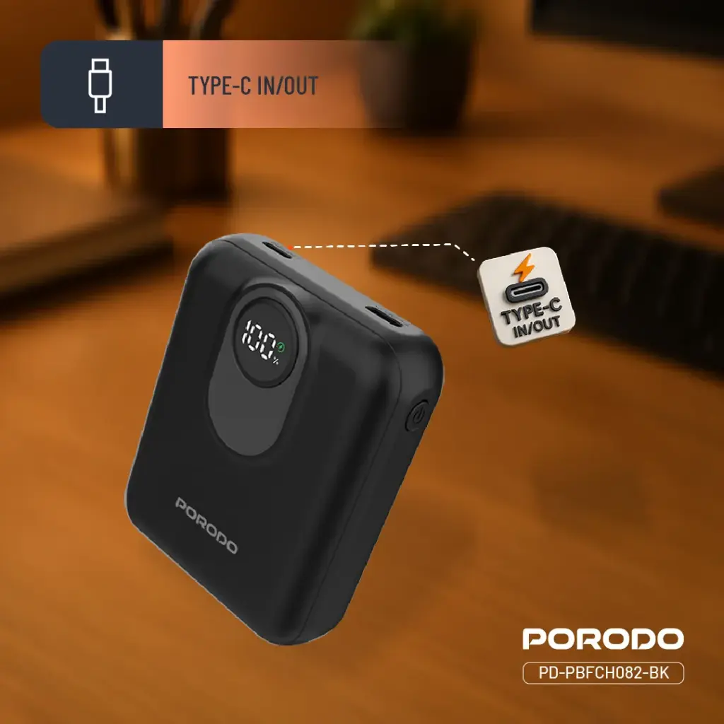 Porodo 10000mAh MagSafe Power Bank - Black