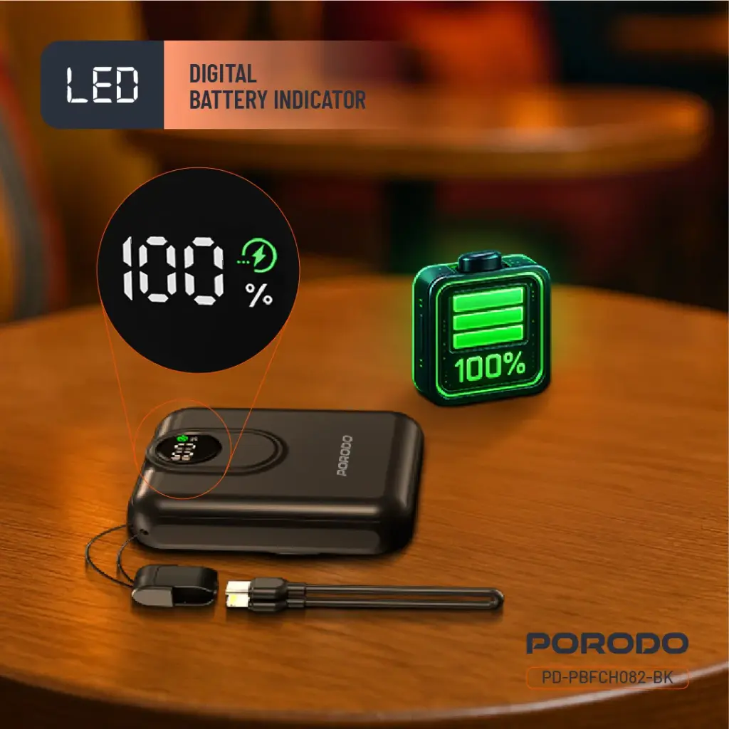 Porodo 10000mAh MagSafe Power Bank - Black