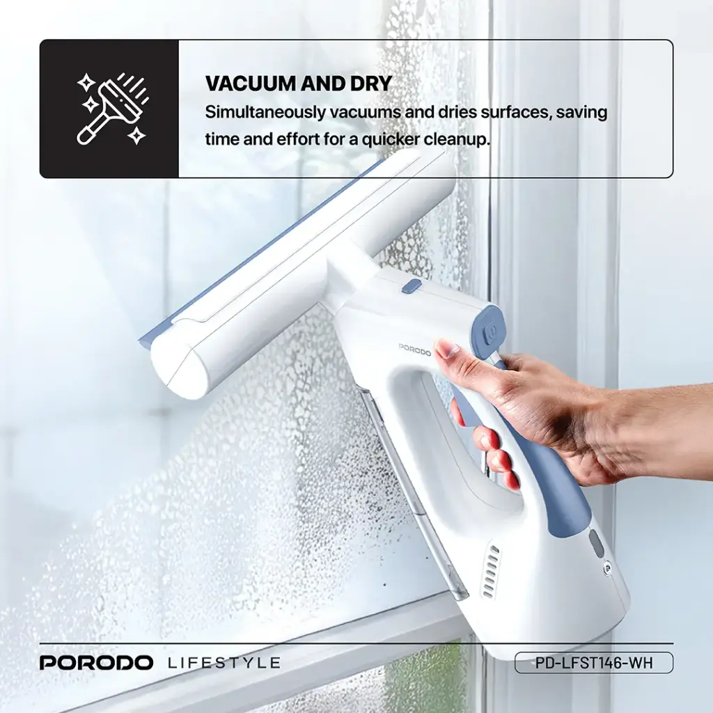 Porodo Lifestyle Handheld Window Cleaner - White