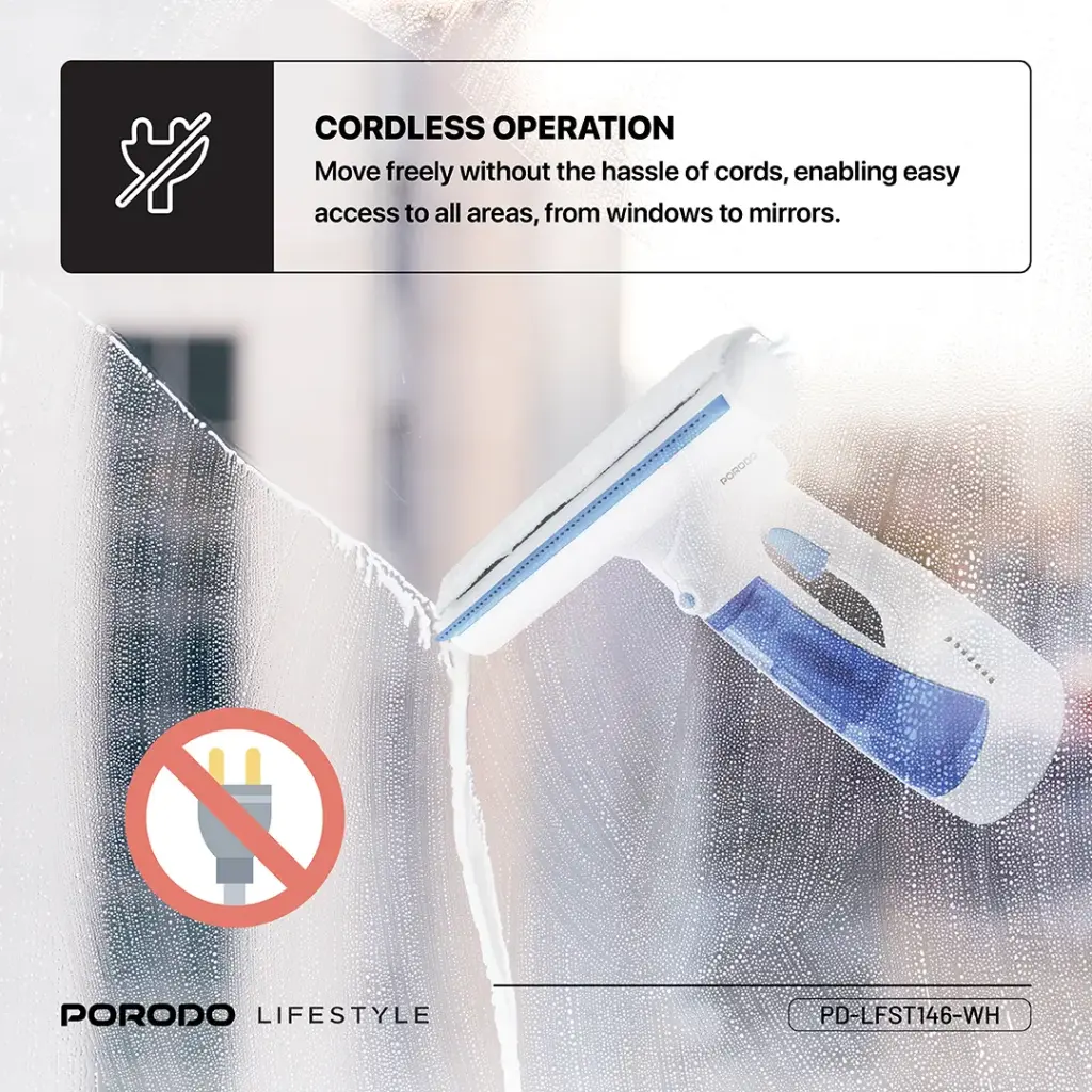 Porodo Lifestyle Handheld Window Cleaner - White