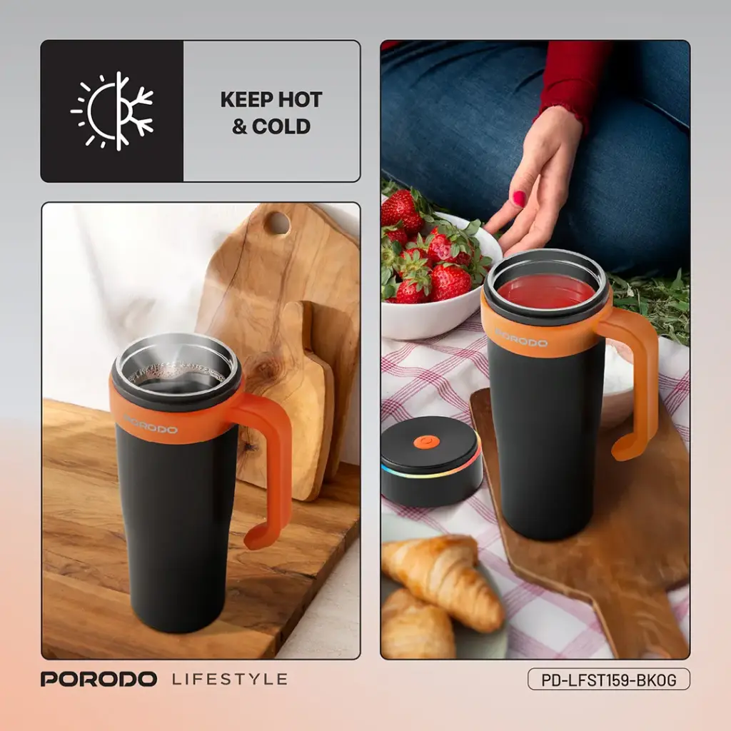 Porodo Lifestyle 6-Blade Portable Blender - Black/Orange