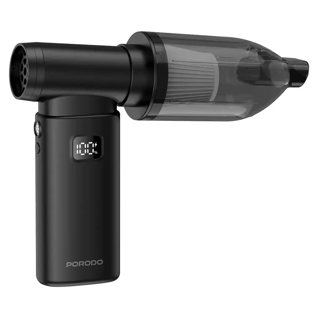 Porodo Lifestyle 2-in-1 Handheld Vacuum & Air Duster - Black