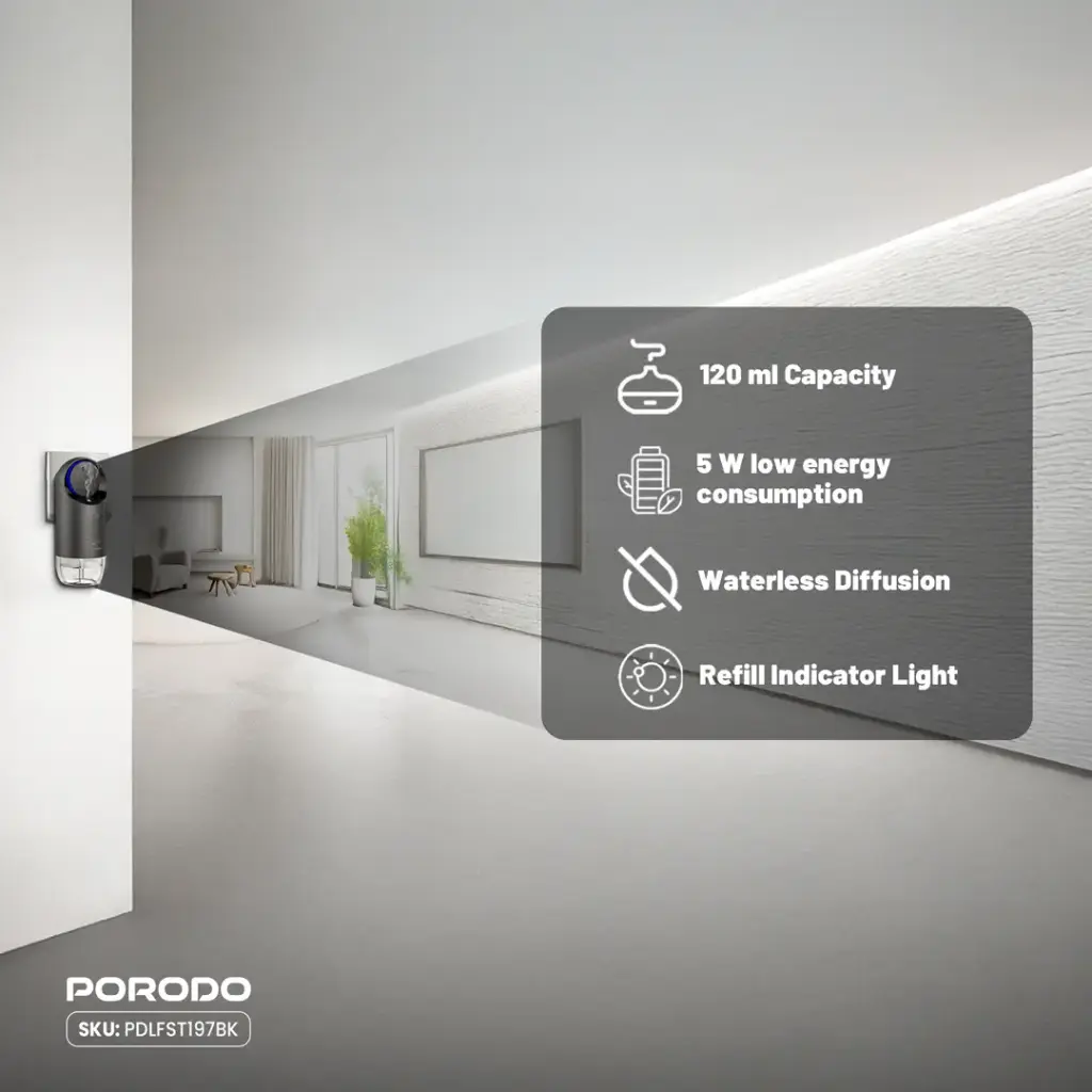 Porodo Lifestyle Wall Plug-In Essential Oil Diffuser