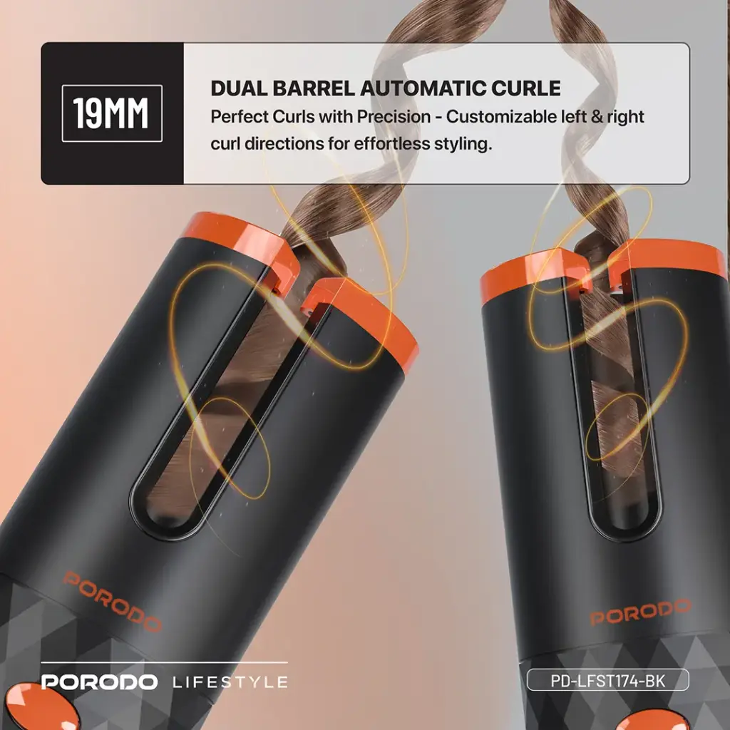 Porodo Lifestyle Automatic Hair Curler - Black