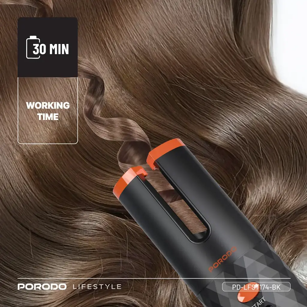Porodo Lifestyle Automatic Hair Curler - Black