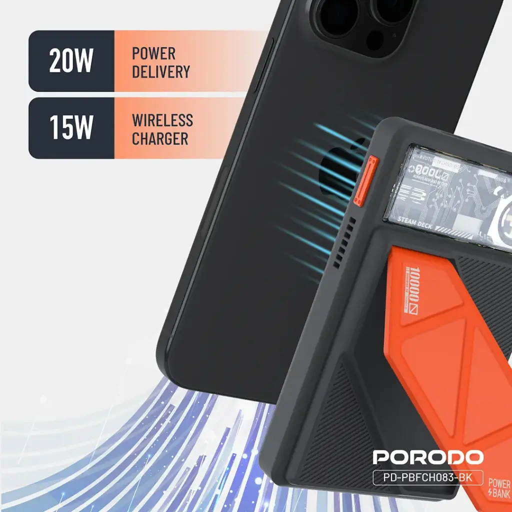 Porodo 10000mAh MagSafe Power Bank - Black