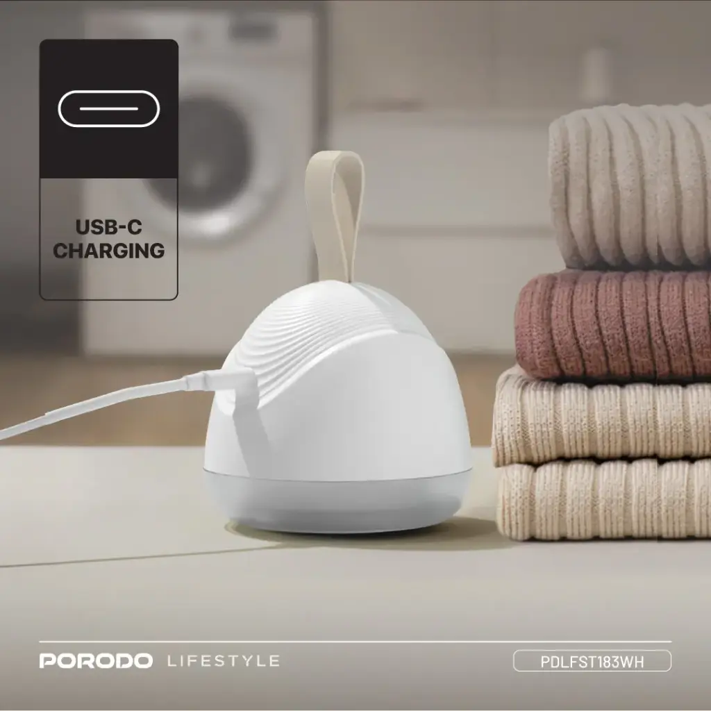 Porodo Lifestyle Fabric Shaver Lint & Bobbles Remover - White
