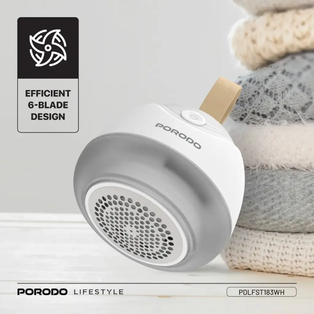 Porodo Lifestyle Fabric Shaver Lint & Bobbles Remover - White