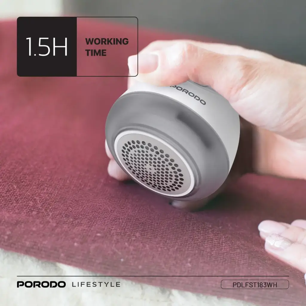 Porodo Lifestyle Fabric Shaver Lint & Bobbles Remover - White