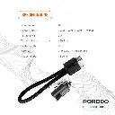 Porodo Chargeloop Keychain Data Cable USB-C to Lightning - Black