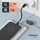 Porodo Chargeloop Keychain Data Cable USB-C to Lightning - Black