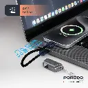 Porodo Chargeloop Keychain Data Cable USB-C to Lightning - Black