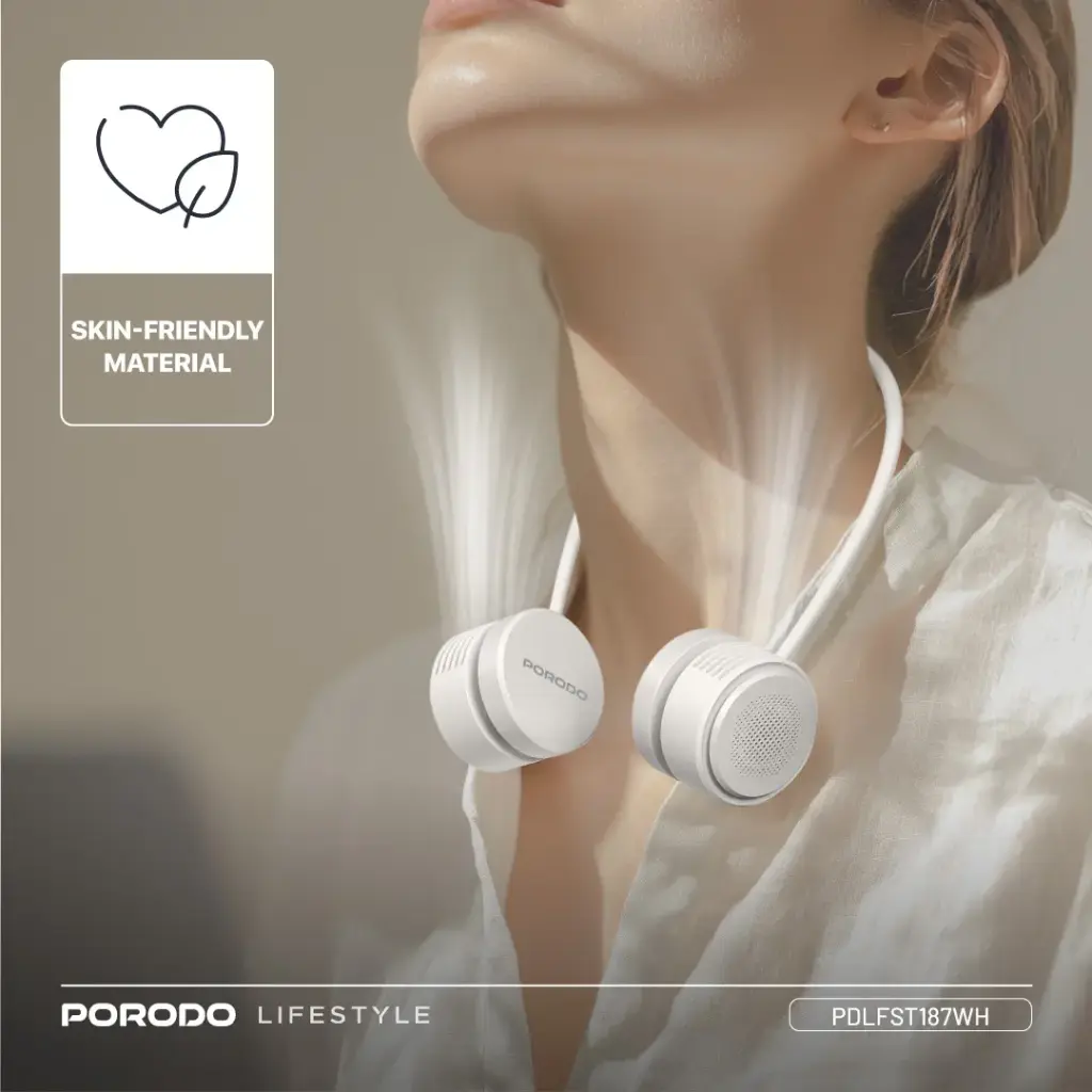 Porodo Lifestyle AirFlex Bladeless Neck Fan - White