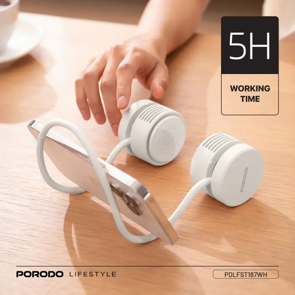 Porodo Lifestyle AirFlex Bladeless Neck Fan - White