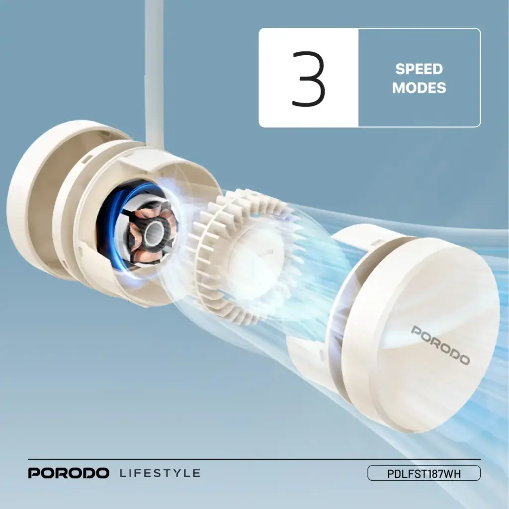 Porodo Lifestyle AirFlex Bladeless Neck Fan - White