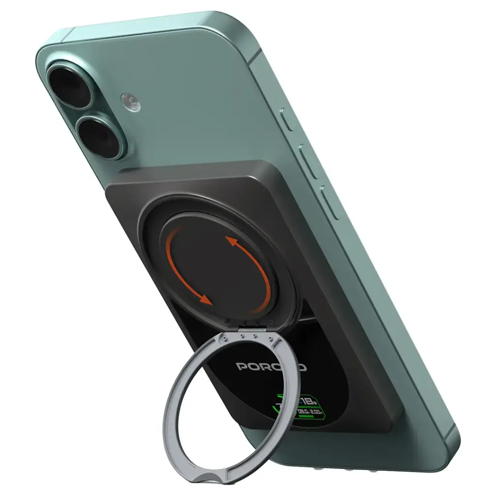 Porodo 10000mAh Qi2 Wireless Power Bank - Dark Gray