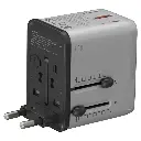 Porodo Mega Volt Universal Travel Adapter - Silver/Black