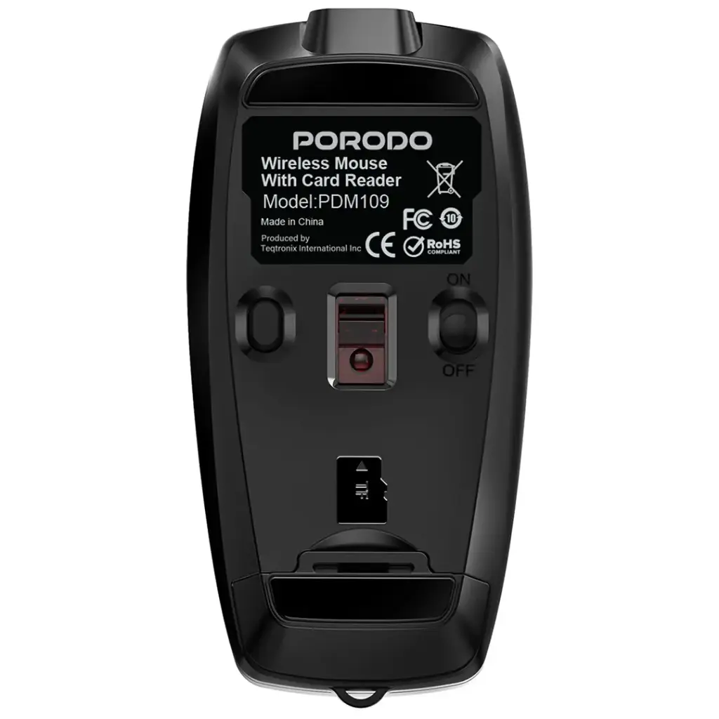 Porodo Wireless Mouse 1600DPI with Card Reader