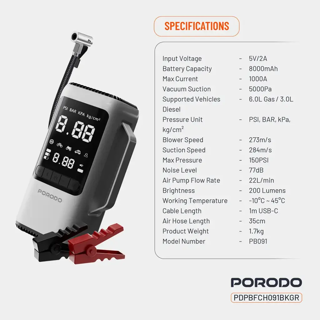 Porodo 6-in-1 Multi Function Power Tool - Black Gray