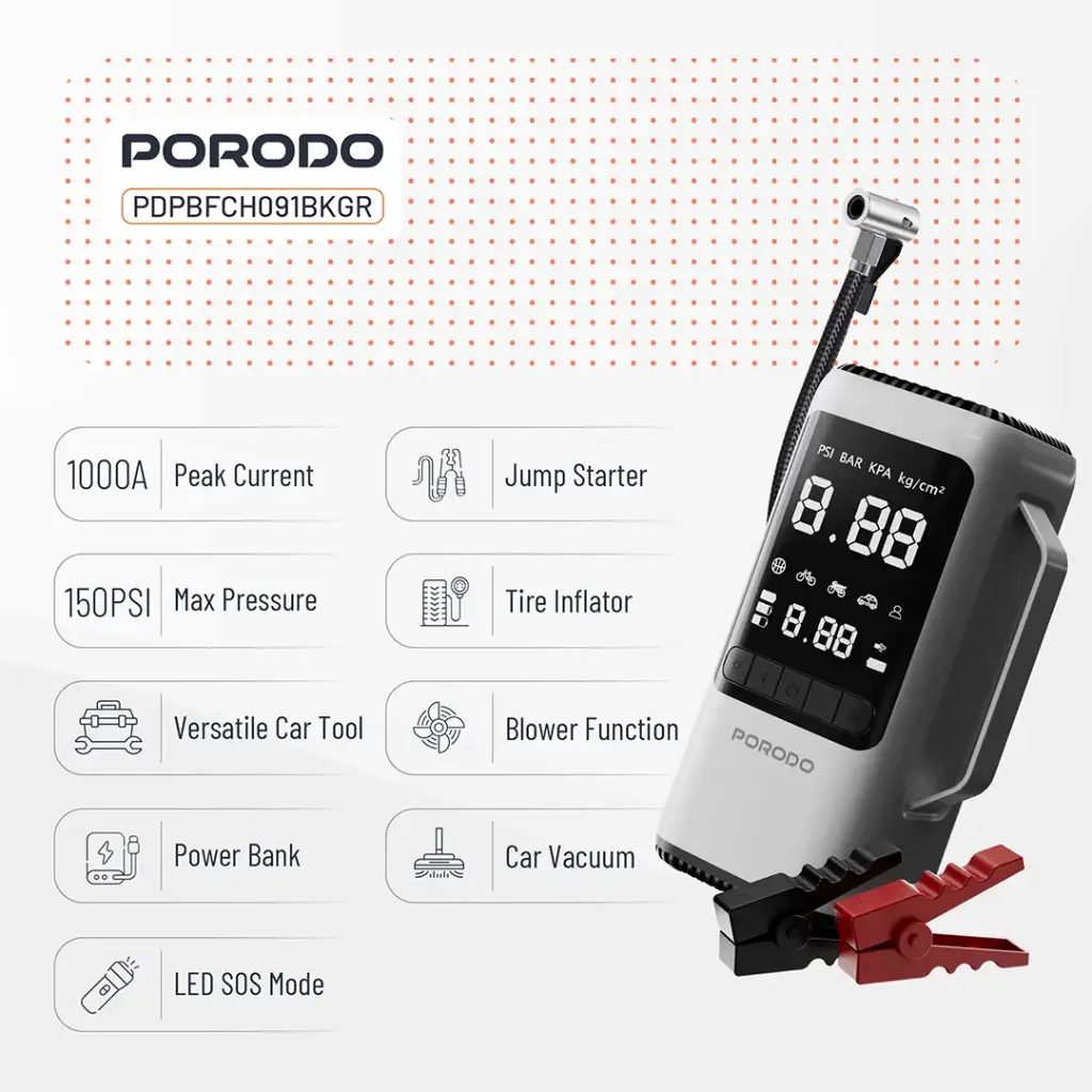 Porodo 6-in-1 Multi Function Power Tool - Black Gray