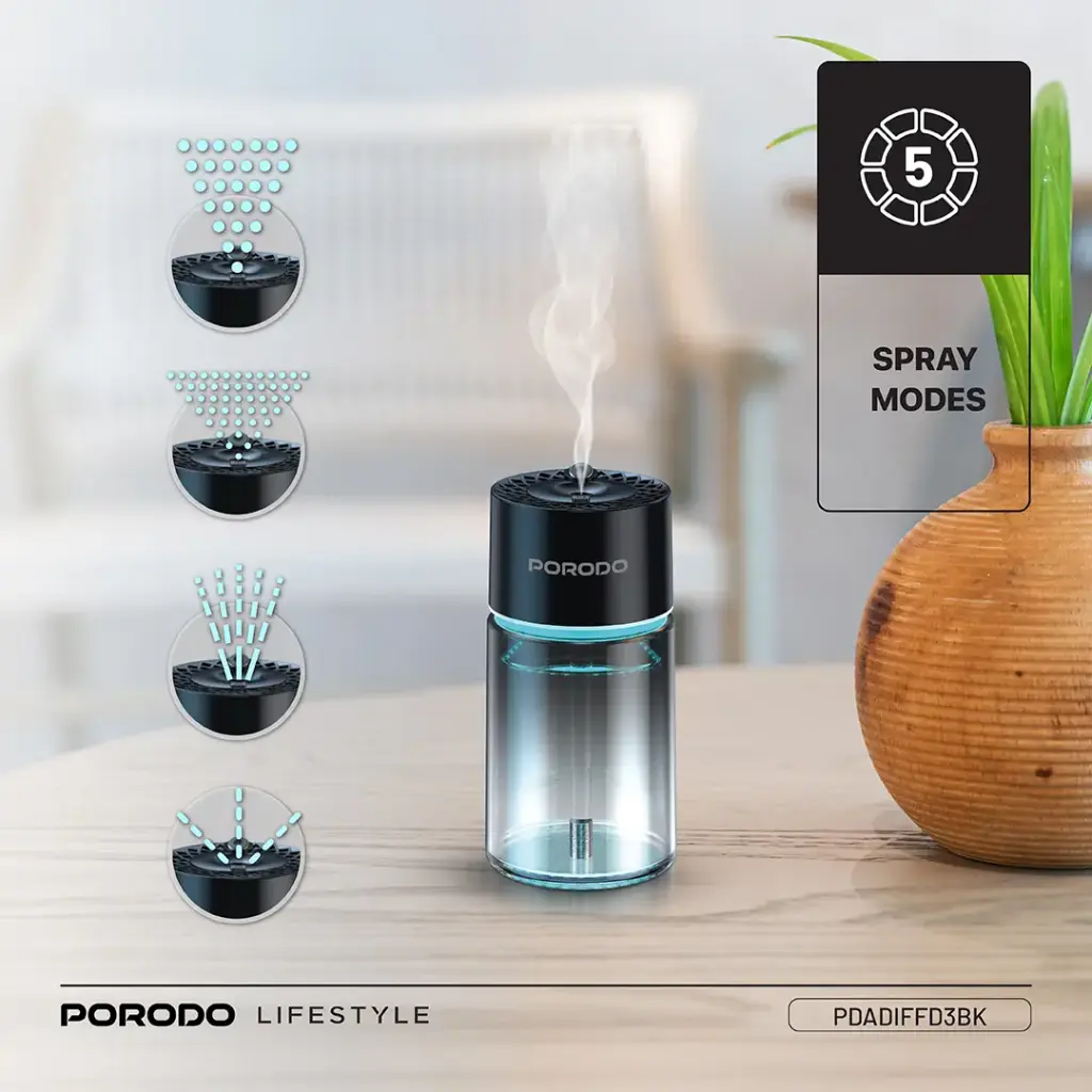 Porodo Lifestyle Valencia Smart Aroma Diffuser - Black