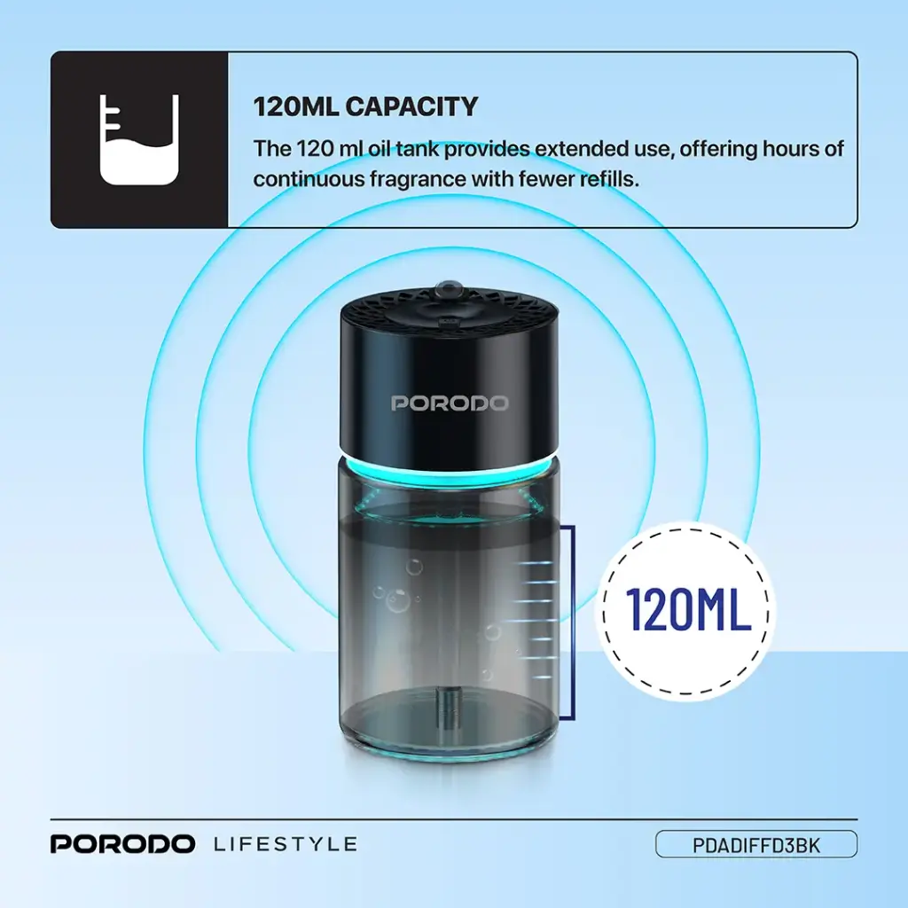 Porodo Lifestyle Valencia Smart Aroma Diffuser - Black