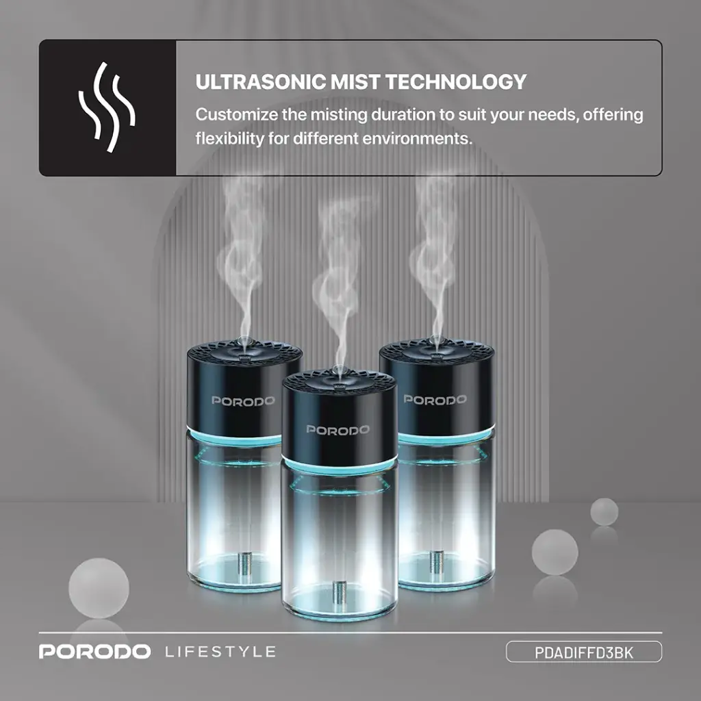 Porodo Lifestyle Valencia Smart Aroma Diffuser - Black