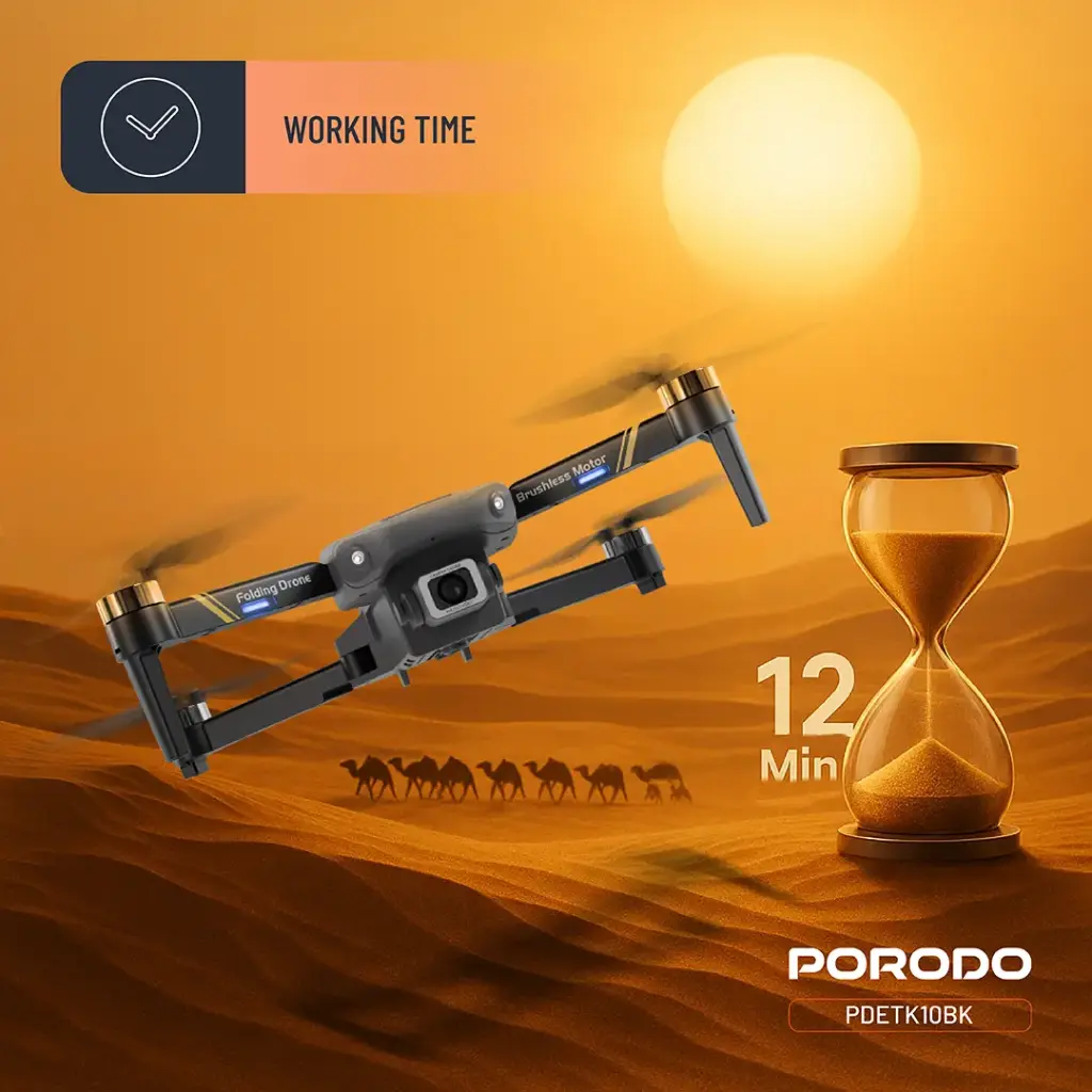 Porodo Aero View Drone - Black (10).webp