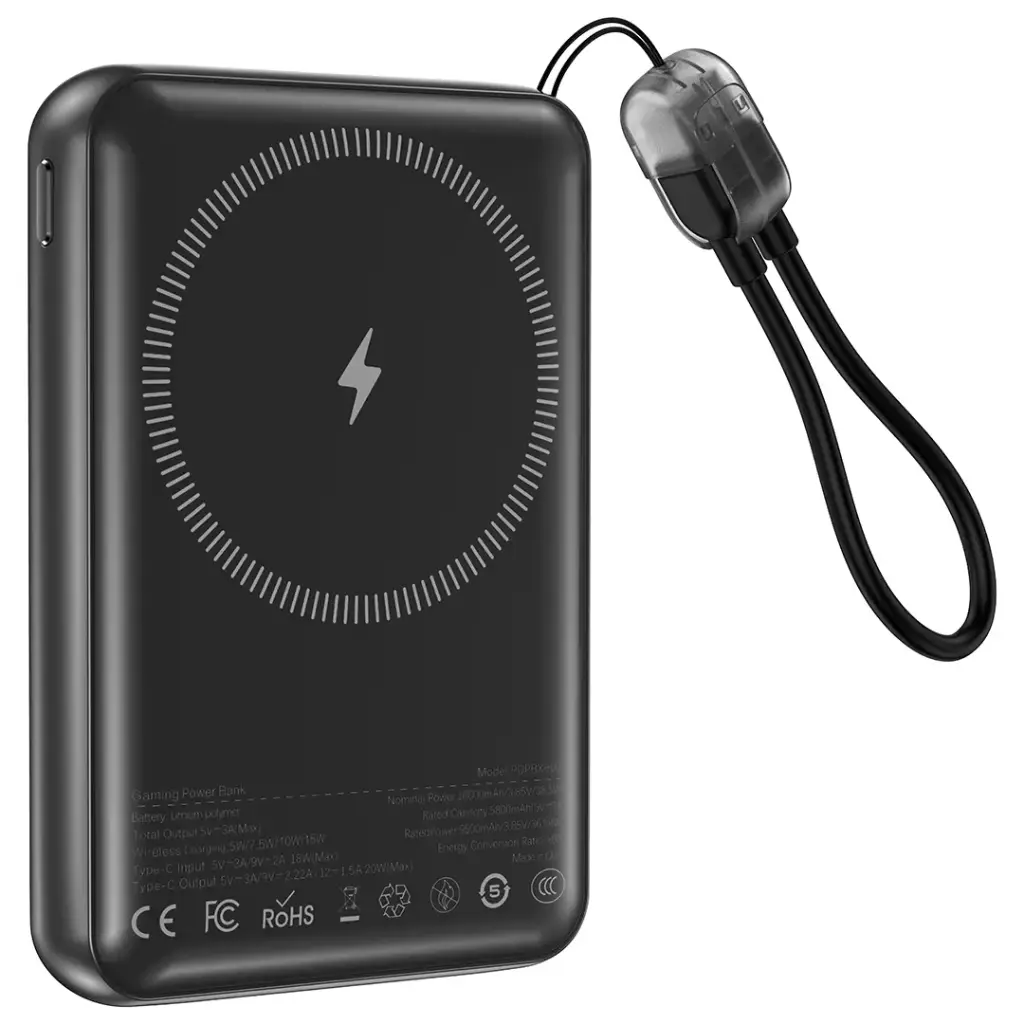 Porodo Arcadevolt 10000mAh MagSafe Power Bank - Black (5).webp