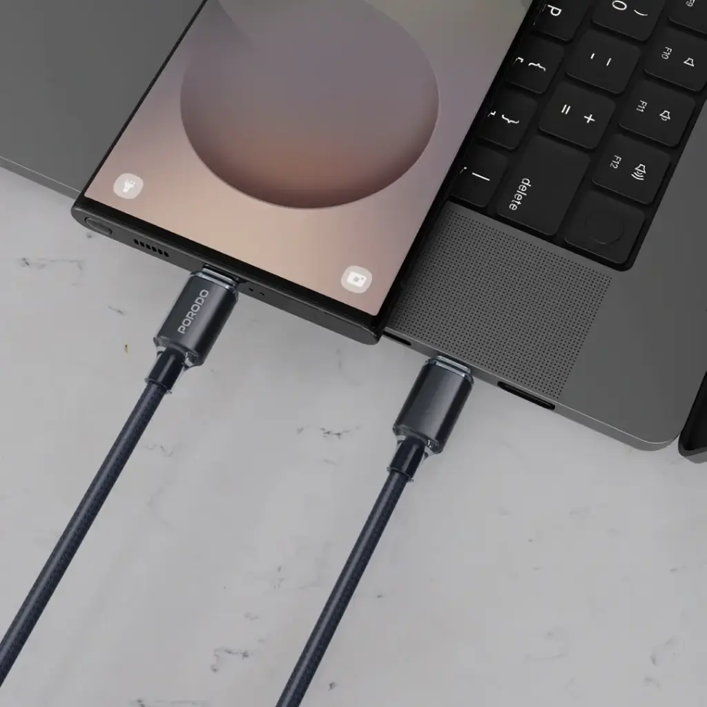Porodo USB-C to USB-C Braided Cable - Black (3).webp