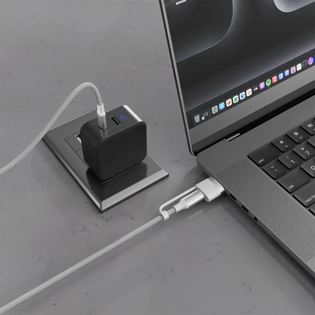 Porodo 2-in-1 Cable MagSafe 3 Charging Cable With USB-C to USB-C - White (3).webp